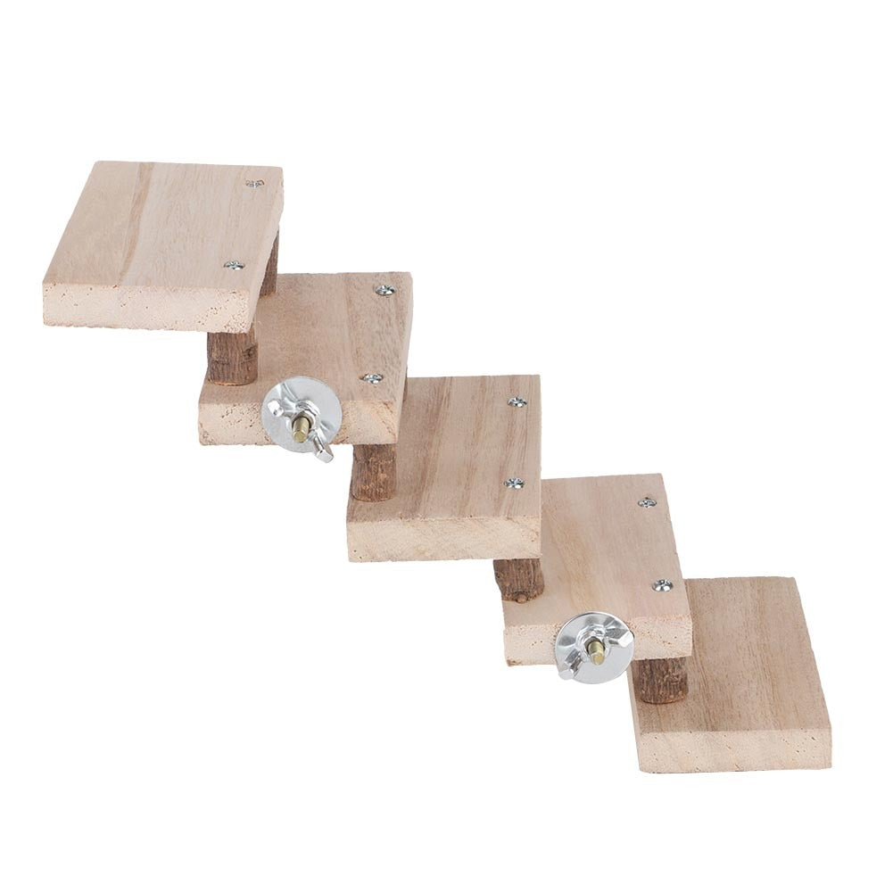 Escalier en bois pour animaux, idéal pour jeux avec jouets pour animaux, robuste et esthétique.