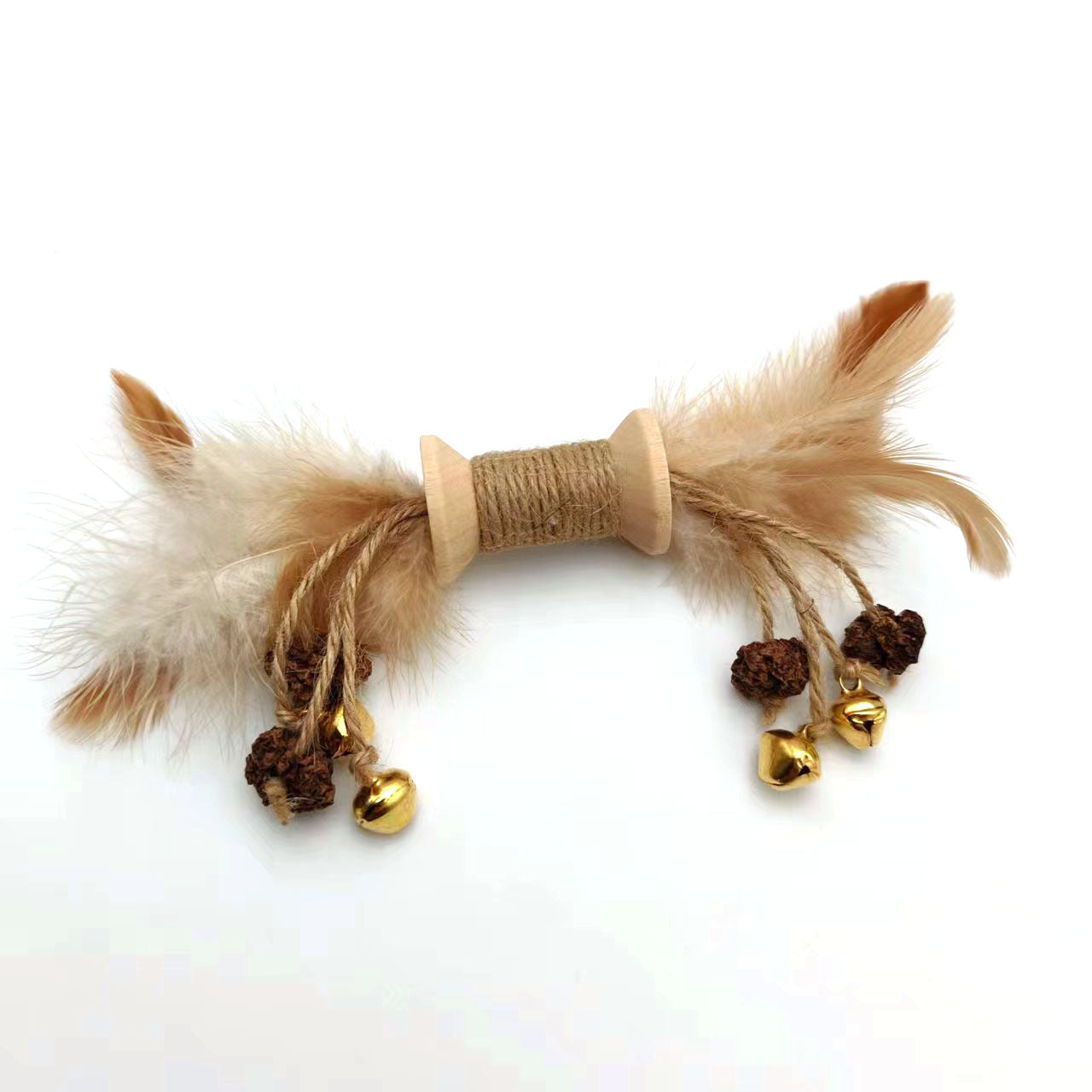 Jouet de Chat en Plumes Colorées avec Cloches