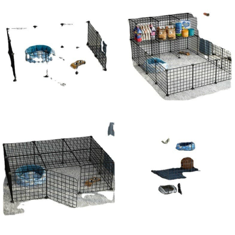 Clôture intérieure pour petits chiens, panneaux modulaires, espace sécurisé pour animaux de compagnie.