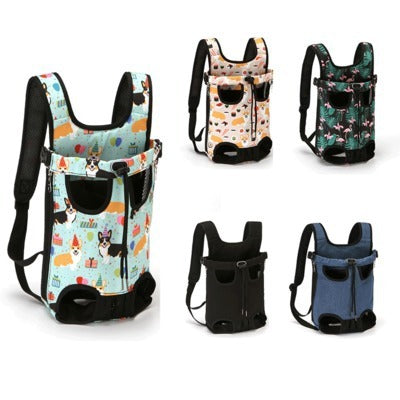 Sac à dos pour animaux de compagnie avec plusieurs motifs, idéal pour balades confortables et stylées.
