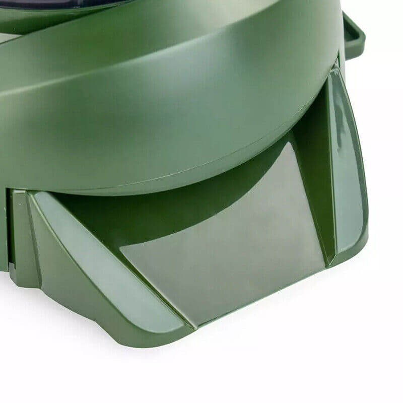 Distributeur automatique de nourriture vert pour poissons, fabriqué en ABS, conçu pour résister aux intempéries.