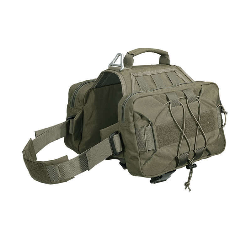 Sac à Dos Tactique pour Chien dg121 en nylon 1000D, robuste et confortable pour les aventures en plein air.