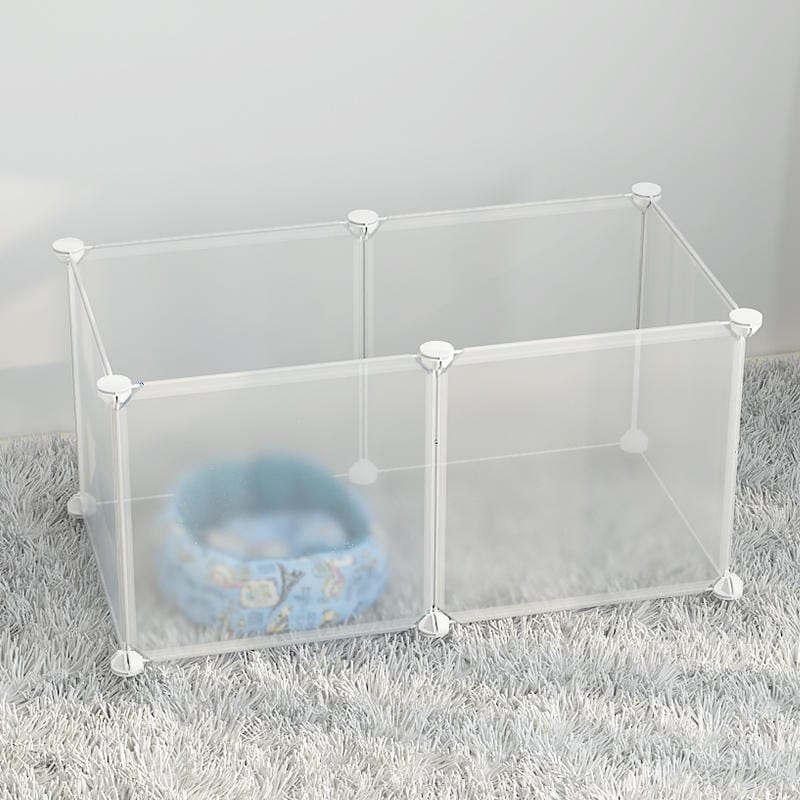 Clôture intérieure pour petits chiens avec panier confortable, idéal pour sécuriser votre animal de compagnie.