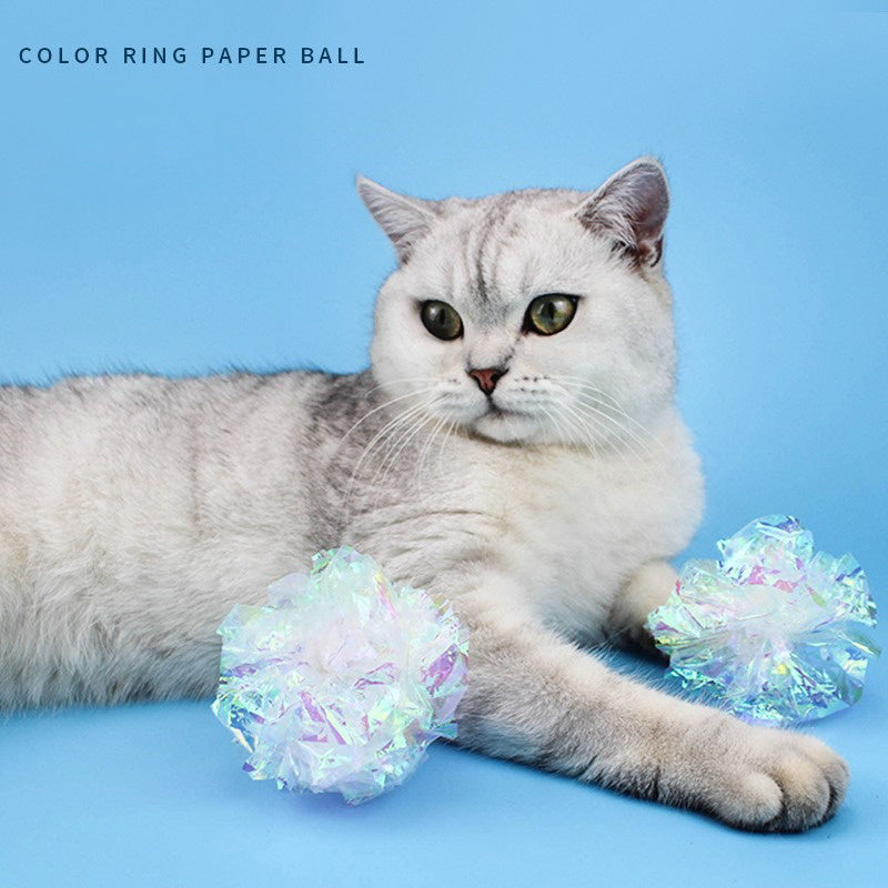 Balle en Papier Colorée et Bruissante pour Chats