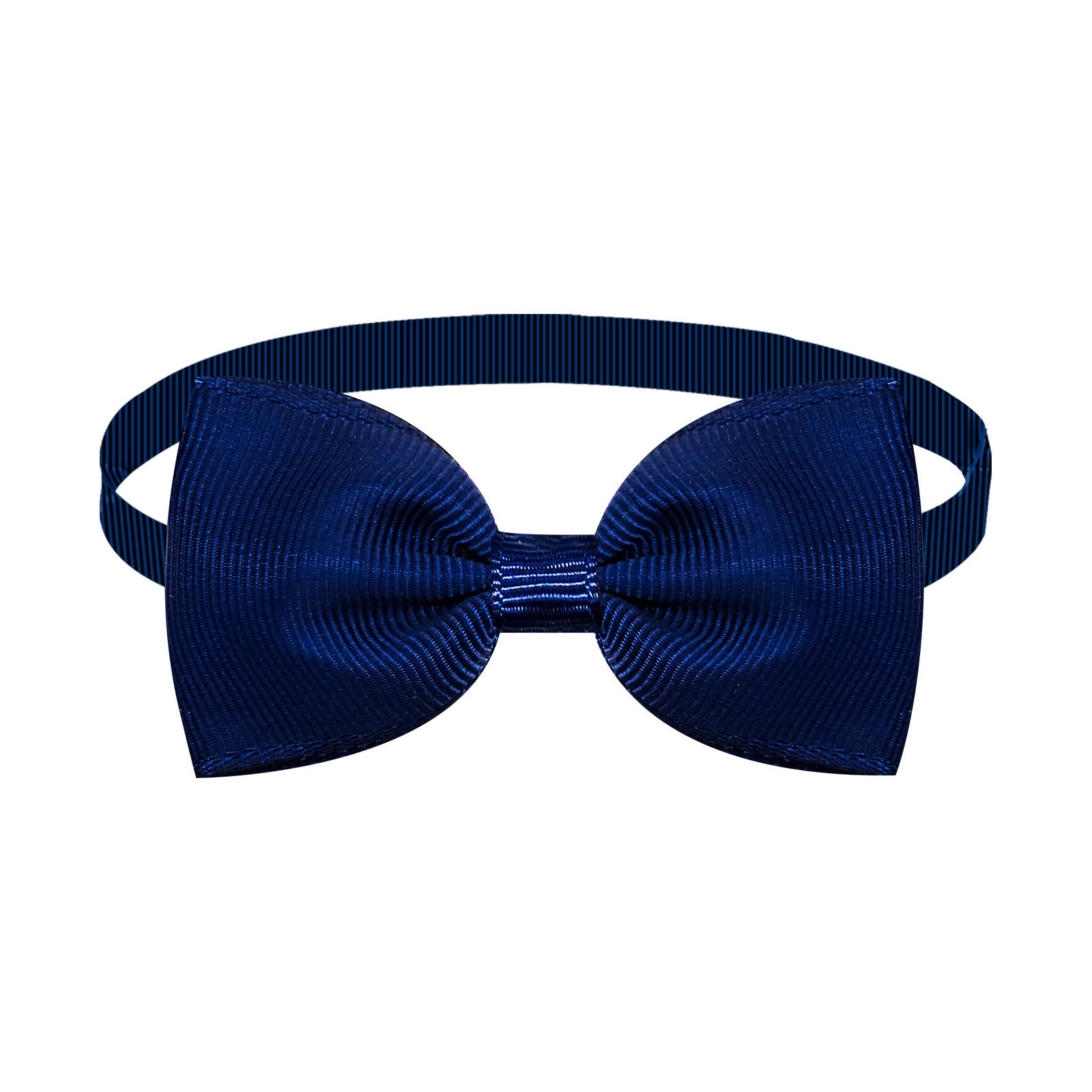 Nœud papillon ajustable bleu pour chiens et chats, accessoire élégant et raffiné en coton biologique.
