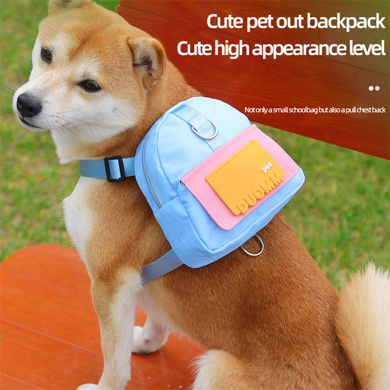 Sac à dos pour chien mignon en coton biologique, parfait pour les aventures en plein air avec style.