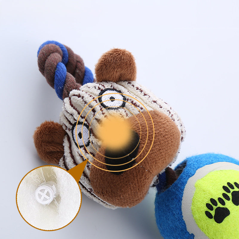 Jouet en Corduroy pour Chien - Balle de Tennis en Coton