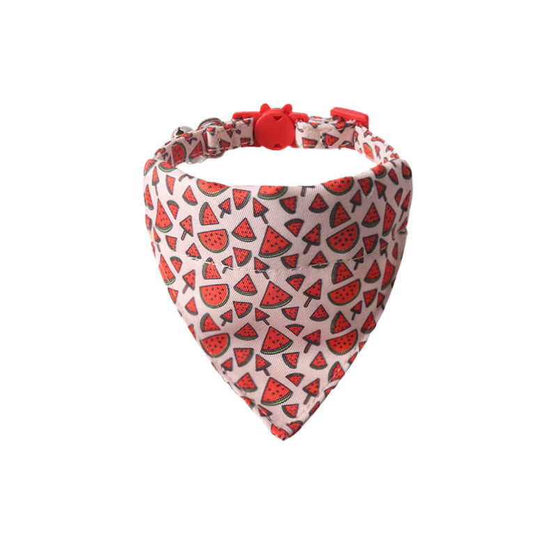 Collier coloré pour animaux avec motif pastèque, idéal pour chien ou chat, accessoires pour animaux de compagnie.