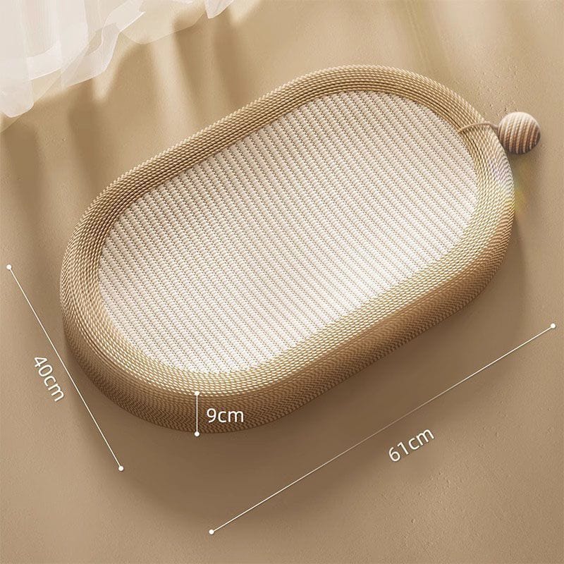Planche à gratter pour chat en sisal, fabriquée à la main, taille XXL, dimensions 61cm x 40cm, accessoire bien-être félin.