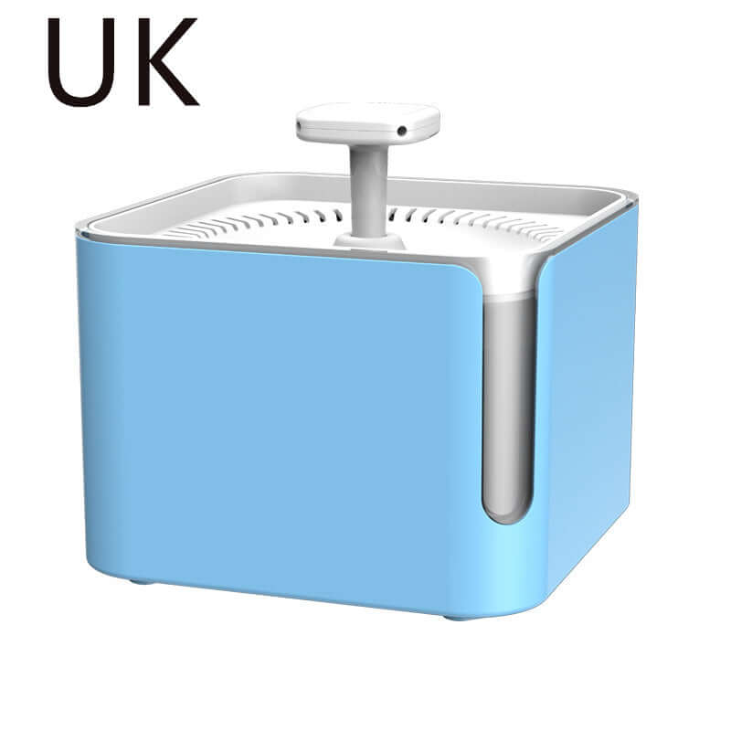 Fontaine à eau automatique 3L pour animaux, design moderne en bleu, filtration optimale.