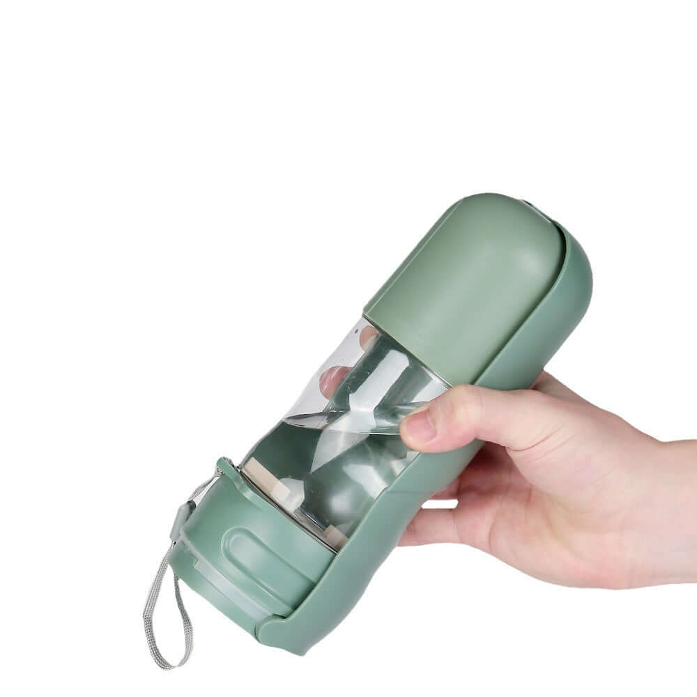 Bol portable pliable pour chiens avec fontaine intégrée, idéal pour l'hydratation en plein air.