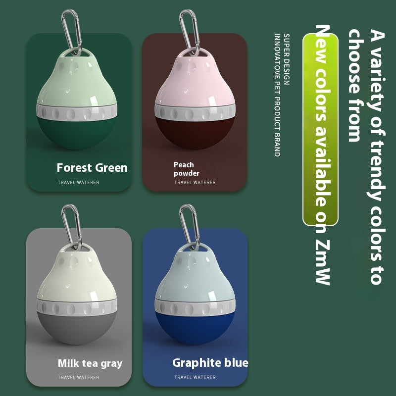 Gobelet d'eau portable pour chiens, disponible en plusieurs couleurs tendance : Vert Forêt, Gris Thé, Bleu Graphite et Rose Pêche.