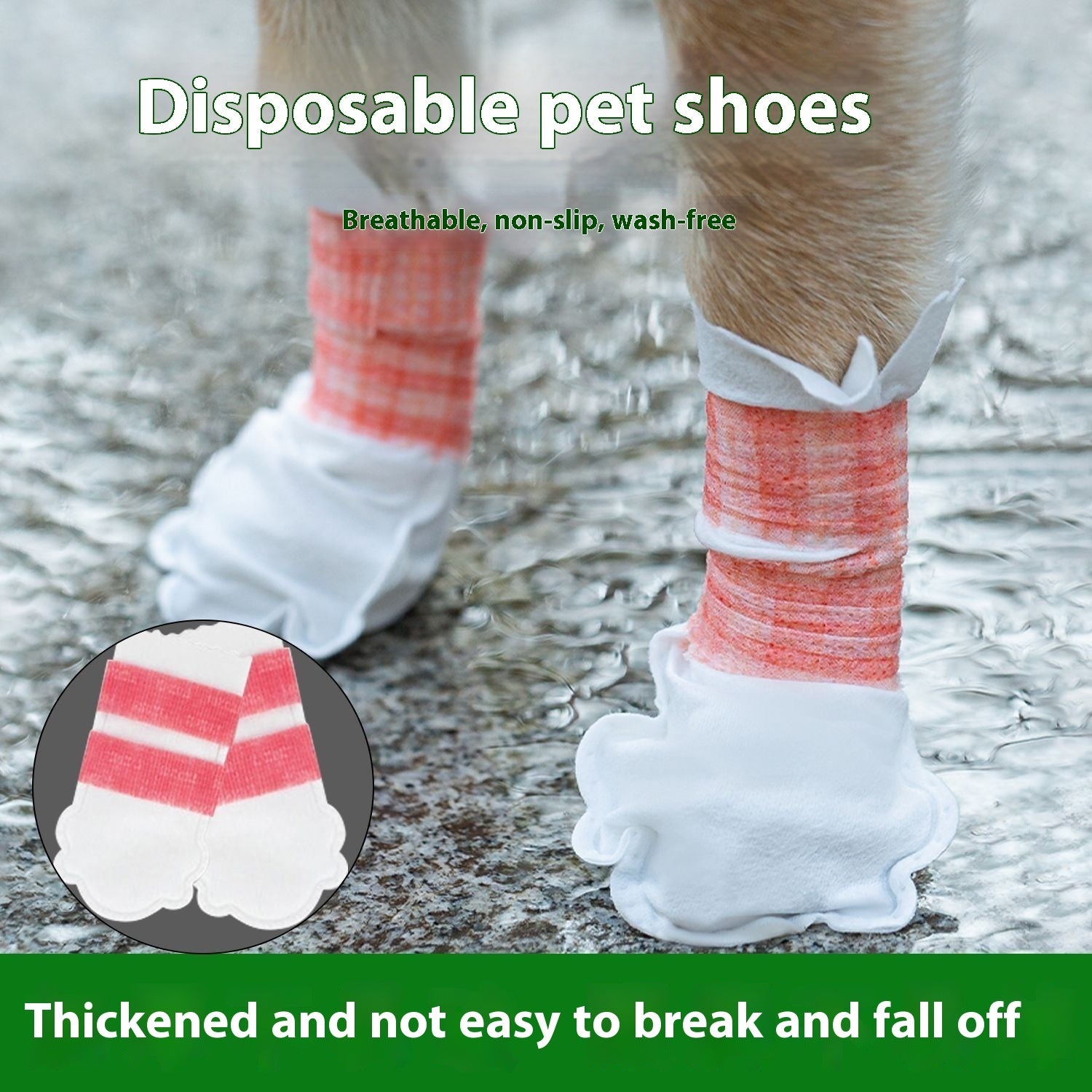 Pet shoes for dogs, breathable and non-slip, ideal for wet and muddy conditions.