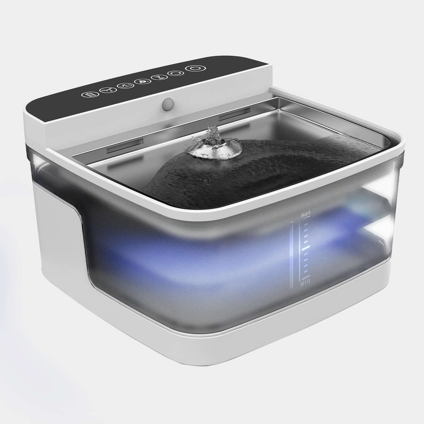 Distributeur d'eau pour animaux avec design moderne et circulation d'eau pour une hydratation optimale.
