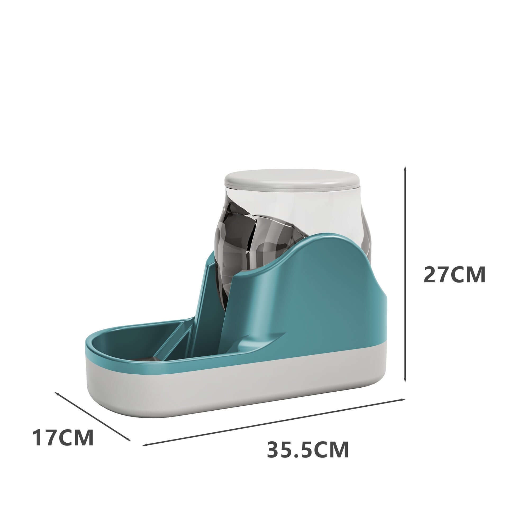 Distributeur d'eau automatique pour animaux, aspect moderne et dimensions, maintient les animaux hydratés.