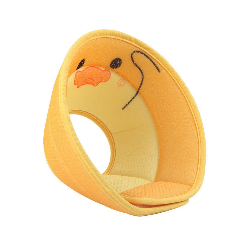 Collier pour animaux cartoon en forme de petit canard, couleur orange, léger et respirant.