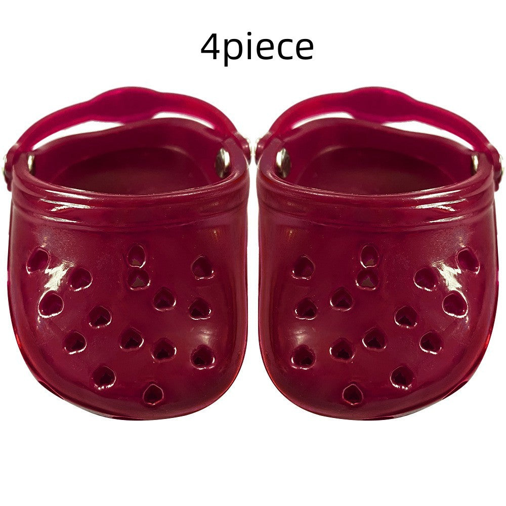 Chaussures en silicone pour chien résistant à l'usure, ensemble de 4 pièces, coloris rouge.
