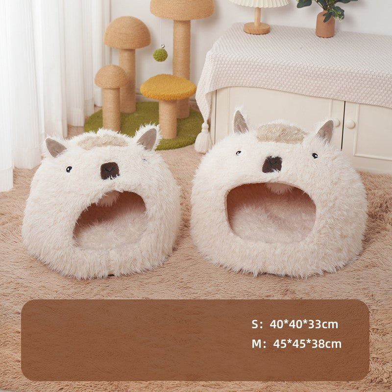 Coussin d'Alpaga pour Animaux - Lit Douillet et Chaud