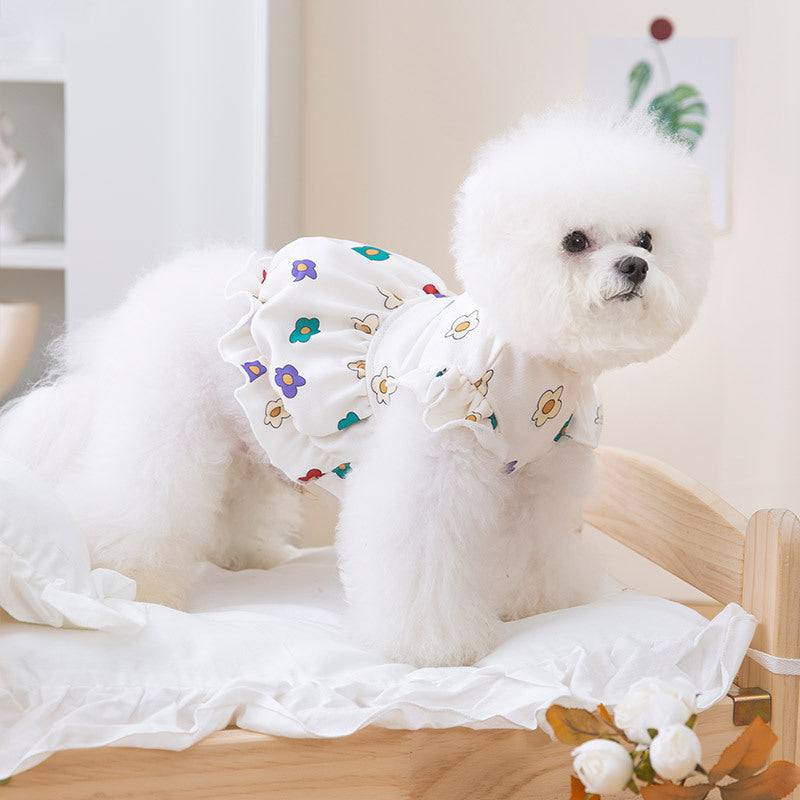 Robe Imprimée Fleurs Légère pour Chien