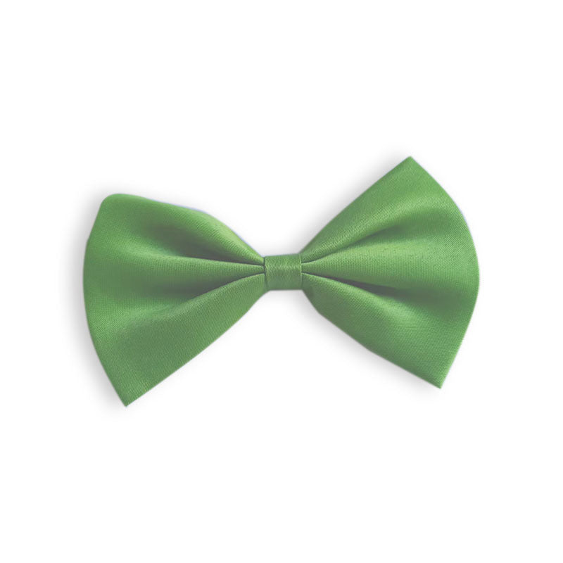 Joli nœud vert en satin pour collier d'animaux, accessoire élégant pour chiens et chats.
