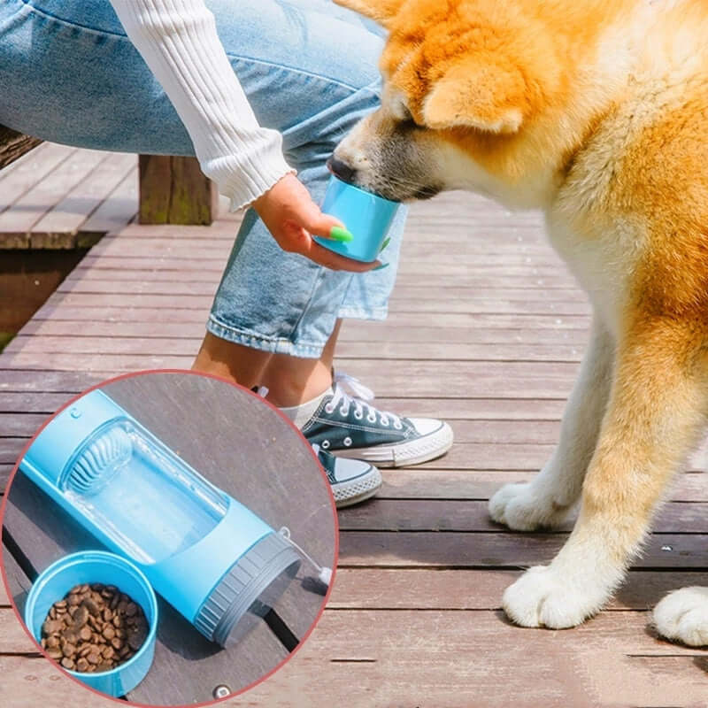Gobelet d'eau portable multifonction pour animaux, idéal pour les sorties avec votre chien.