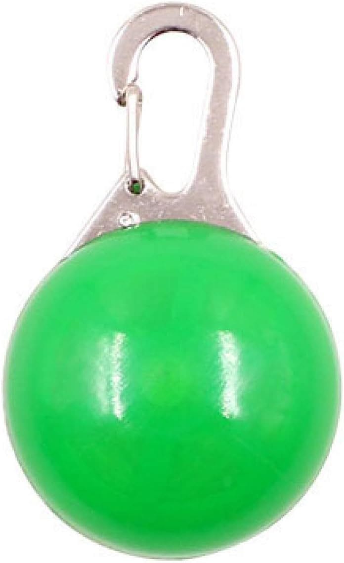 Pendentif lumineux LED vert pour collier de chien, idéal pour la sécurité nocturne des animaux.