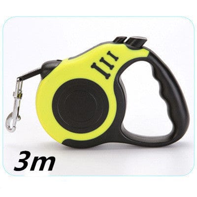 Laisse télescopique automatique 3m pour chiens, offrant confort et sécurité lors des promenades.