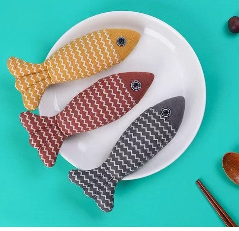 Jouet en Lin Poisson Amusant pour Chat
