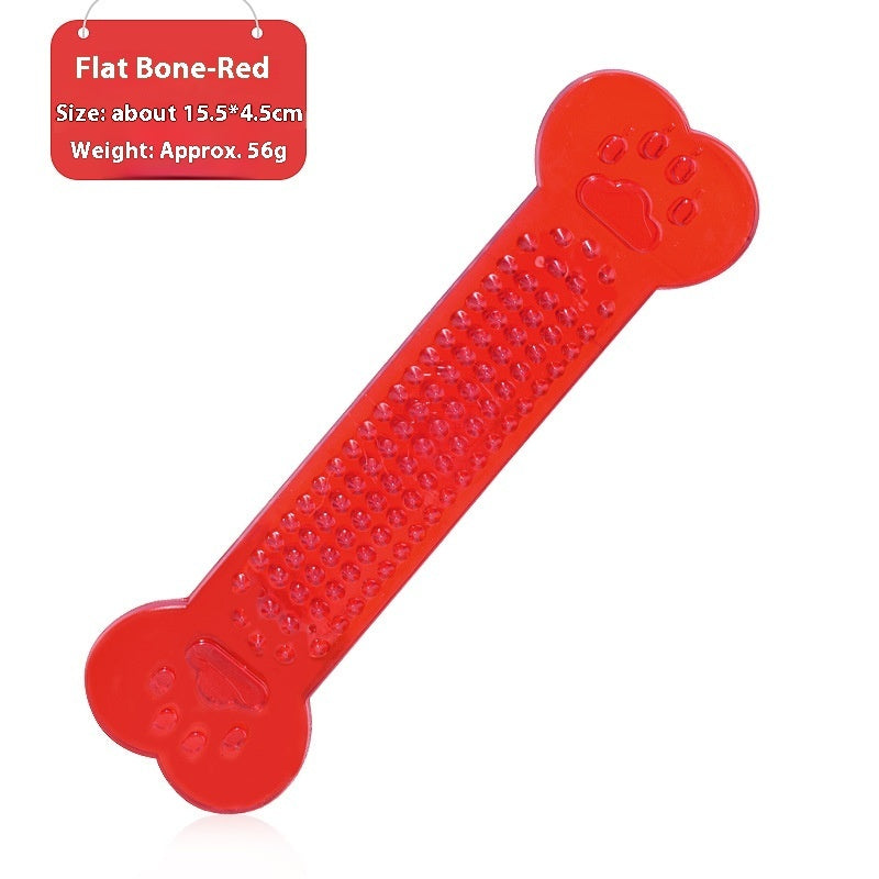 Jouet en os plat transparent en PVC pour chien