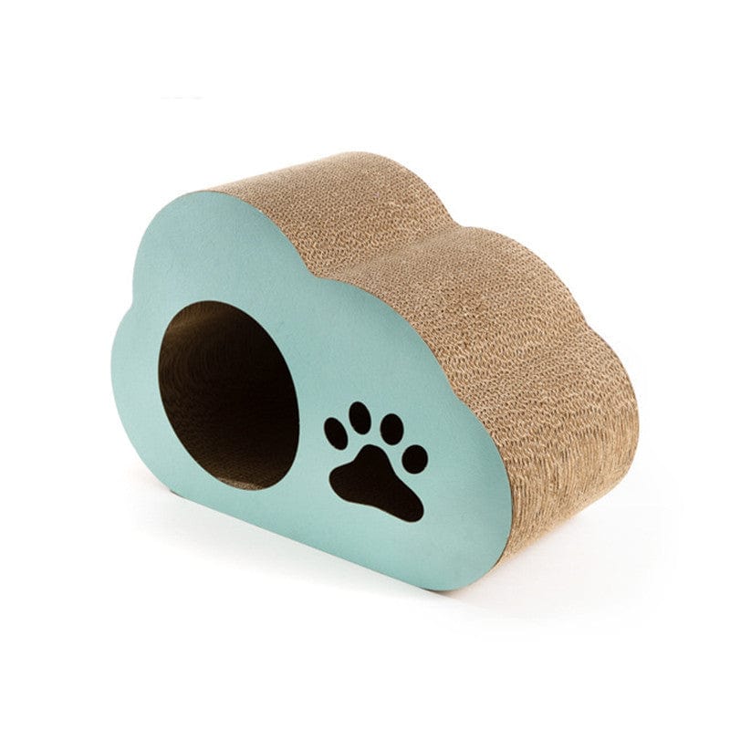 Planche à gratter nuage pour chats en papier ondulé, design moderne et fonctionnel, espace de jeu idéal.