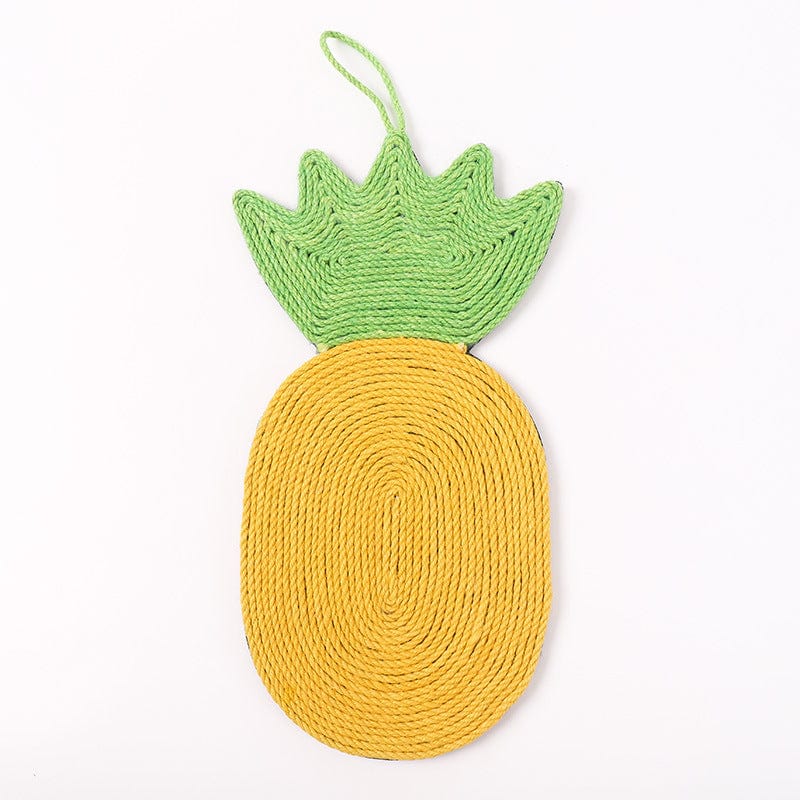 Tapis à gratter en forme d'ananas pour chats, en sisal et EVA, résistant et coloré.