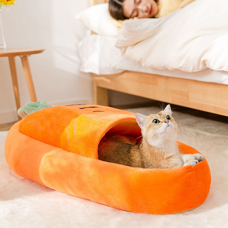 Nid pour Chat en Carotte Semi-Fermé d'Été