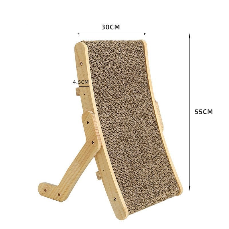 Planche à gratter en papier cartonné pour chats, dimensions 30x55 cm, matériau durable et design ergonomique.