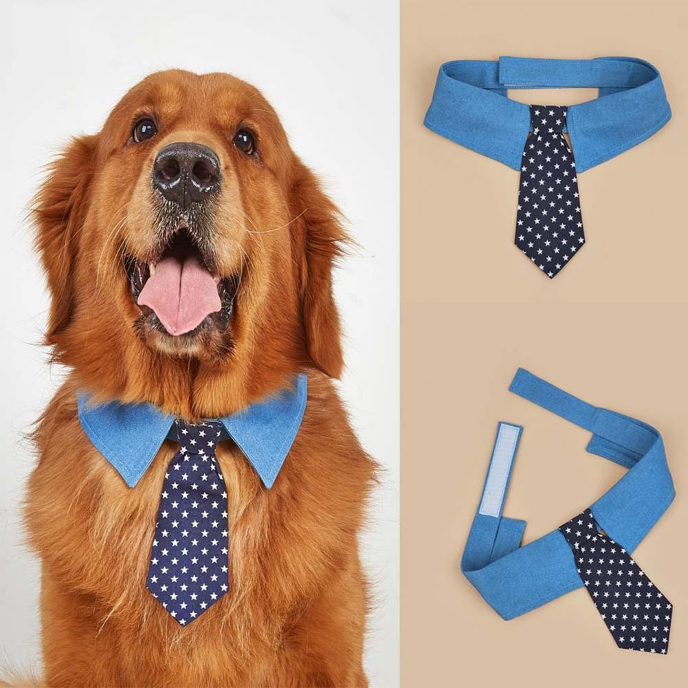Collier pour chien en jean avec nœud, élégant et ajustable, idéal pour toutes les occasions.