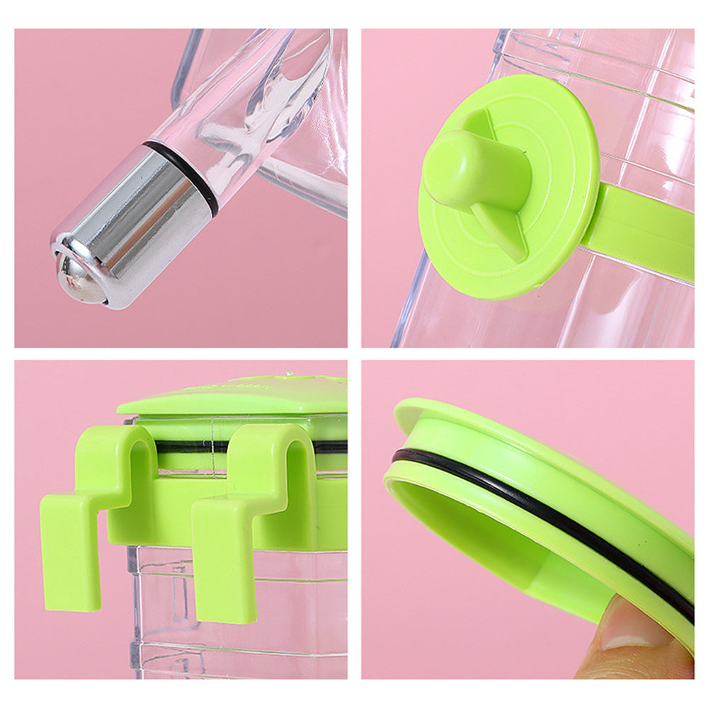 Distributeur d'eau pour chien sans goutte, design ingénieux avec bouchon et système anti-fuite.