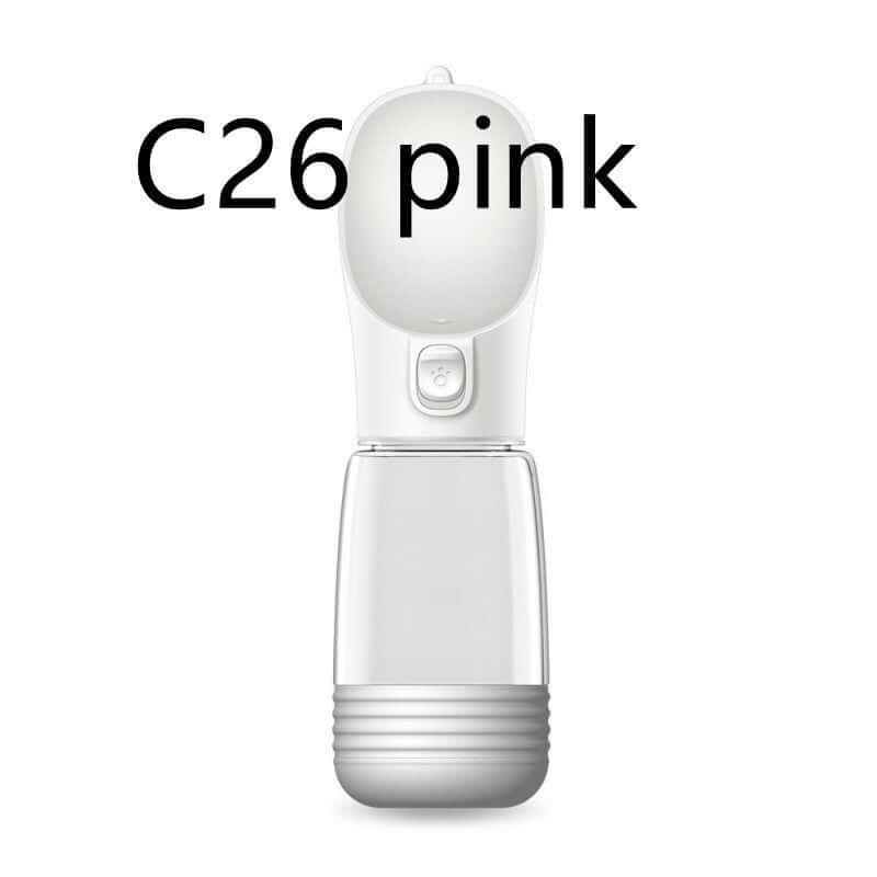 Gourde portable pour chien rose C26, distributeur d'eau pour animaux facile à transporter.
