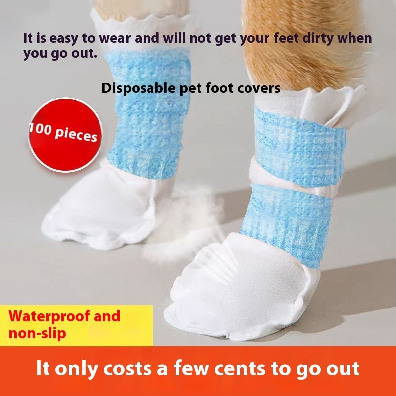 Pet foot covers: waterproof, non-slip, easy to wear, ideal for keeping paws clean outdoors.