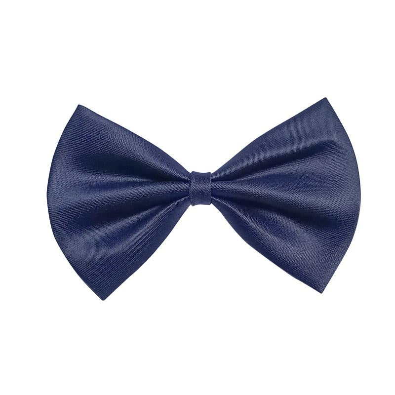 Nœud papillon en satin bleu marine, parfait pour le collier ou les accessoires d'animaux.