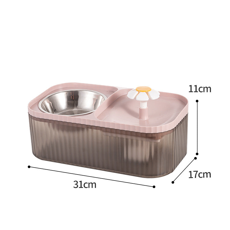 Distributeur automatique d'alimentation pour animaux avec bol en acier inoxydable et grande capacité, pour chats et chiens.