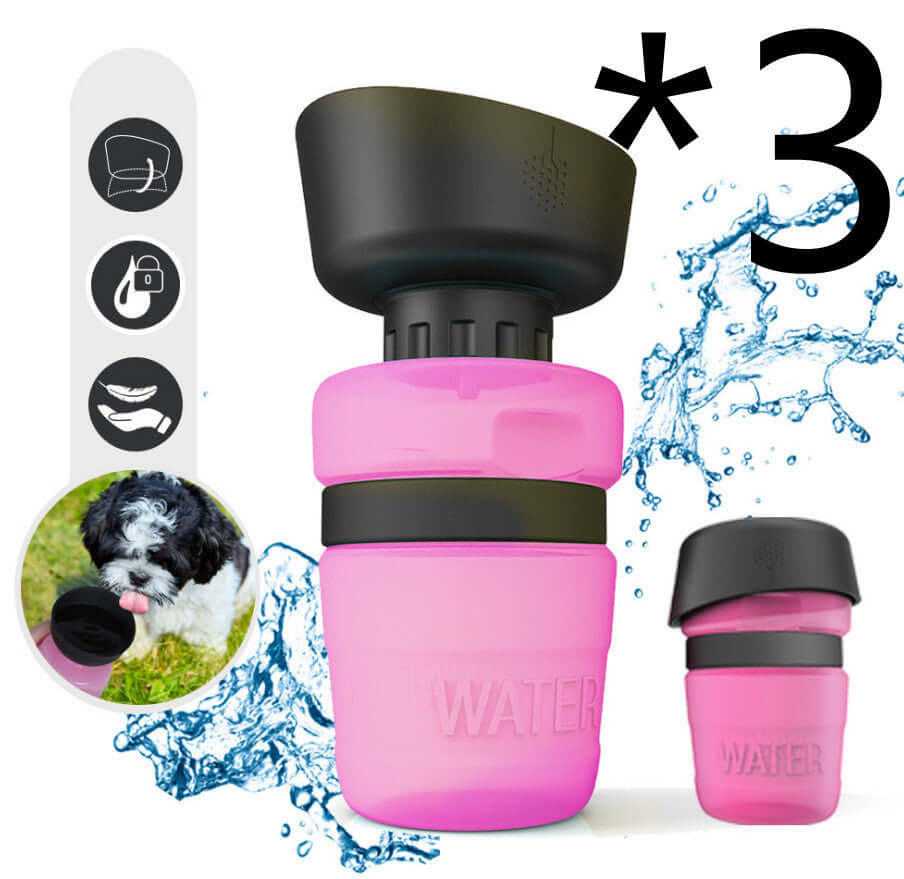Bouteille d'eau pétillante pour animaux, en silicone durable, adaptée aux aventures avec votre chien ou chat.