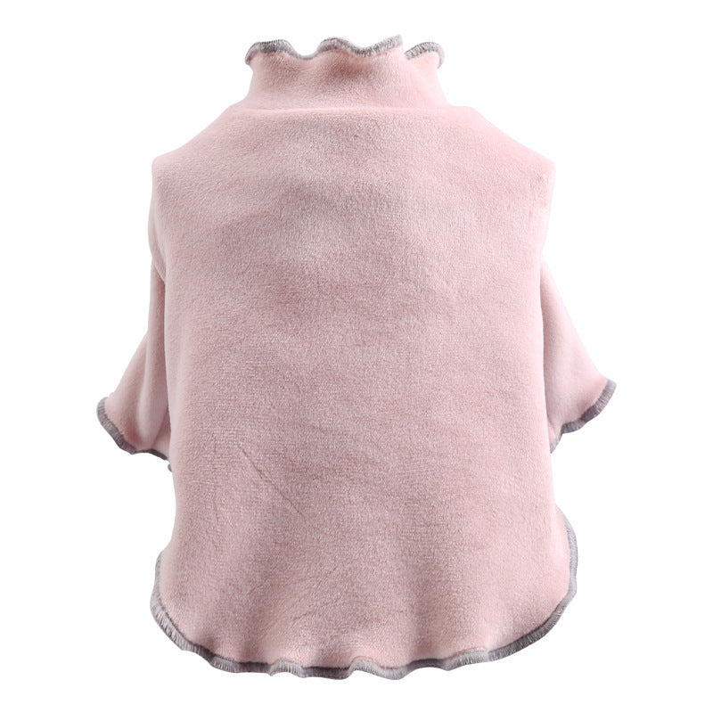 Manteau en polaire rose pour animaux de compagnie, doux et confortable, idéal pour le style et le confort.