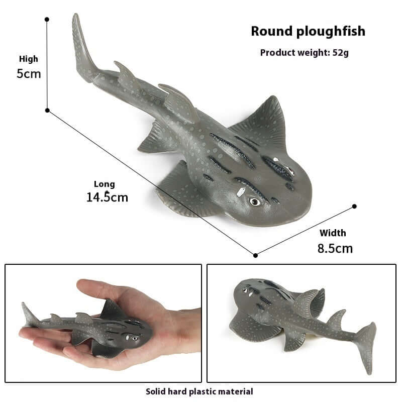 Modèle de poisson diable et rayon, jouet cognitif marin en plastique durable, taille compacte et sécuritaire pour enfants.