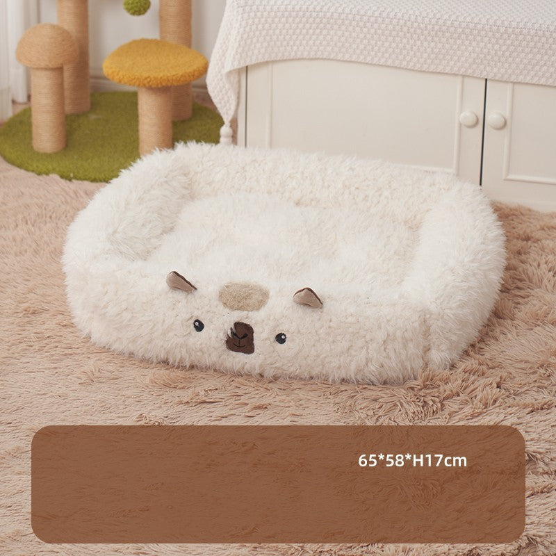 Coussin d'Alpaga pour Animaux - Lit Douillet et Chaud