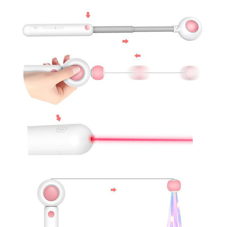 Jouet à Gratter Cat Wand 2-en-1 avec Laser et Balles