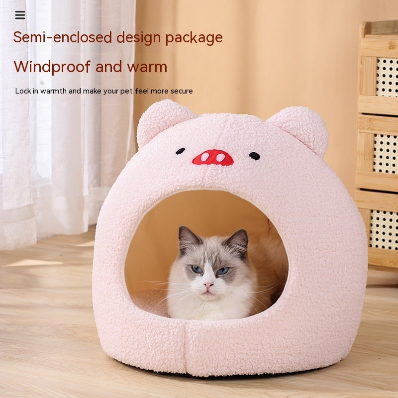 Nid Douillet en Peluche pour Chat d'Hiver