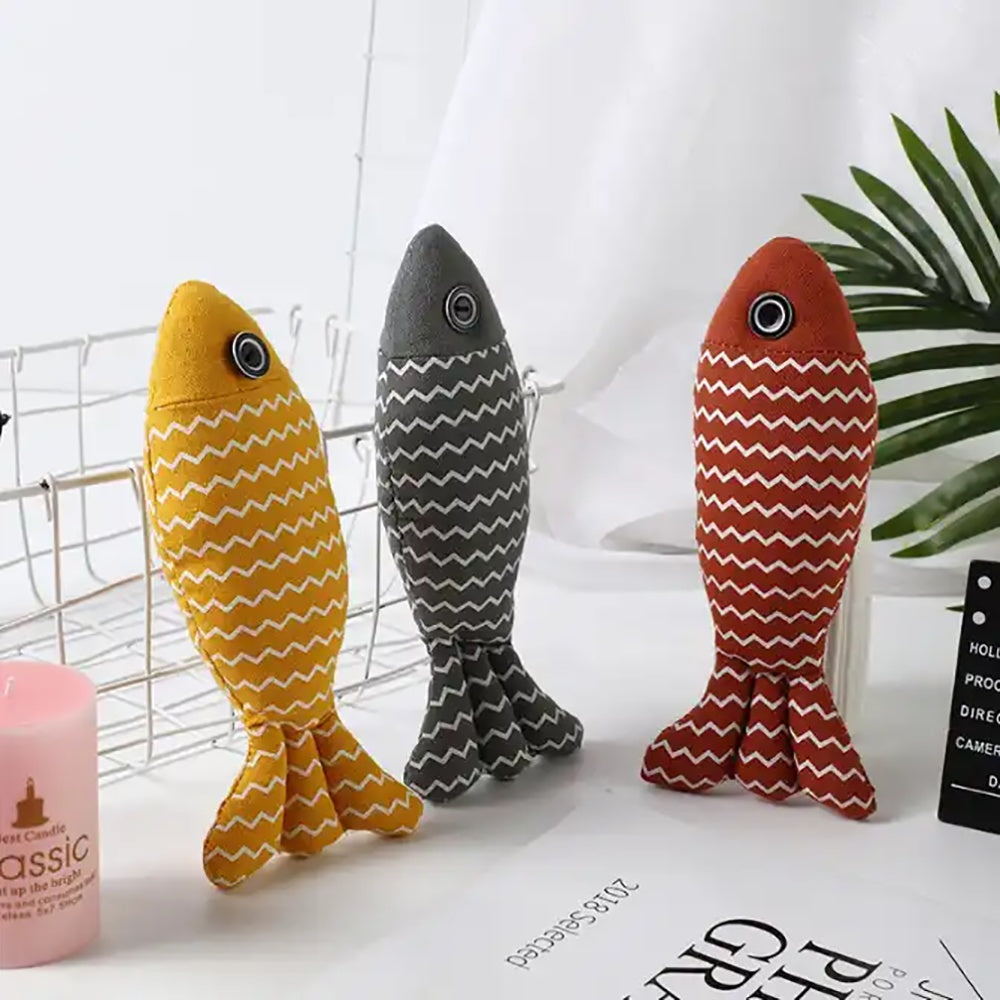 Jouet en Poisson en Jute pour Chats avec Catnip