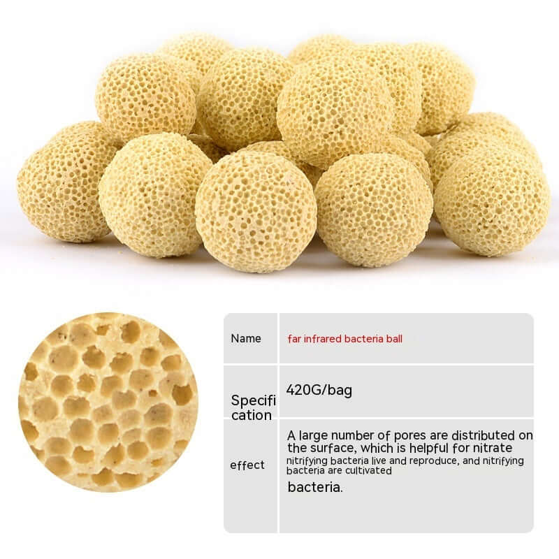 Matériau de filtration céramique pour aquarium, boules bactériennes infrarouges, 420g, filtration optimale.