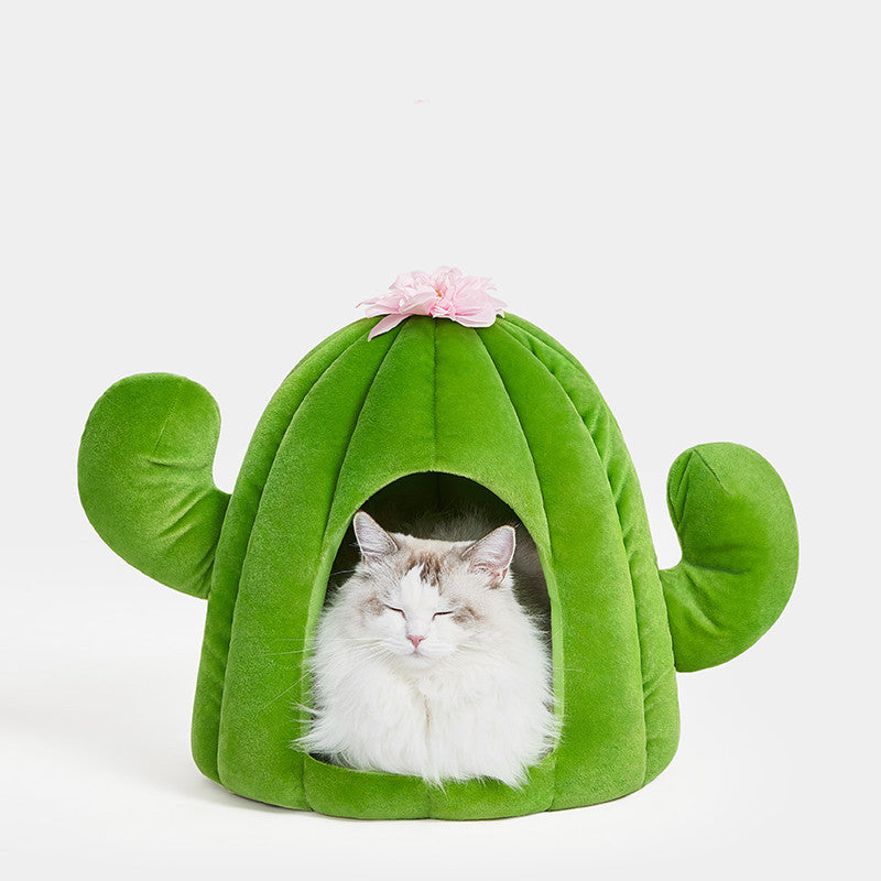 Niche pour chat Cactus en velours plus