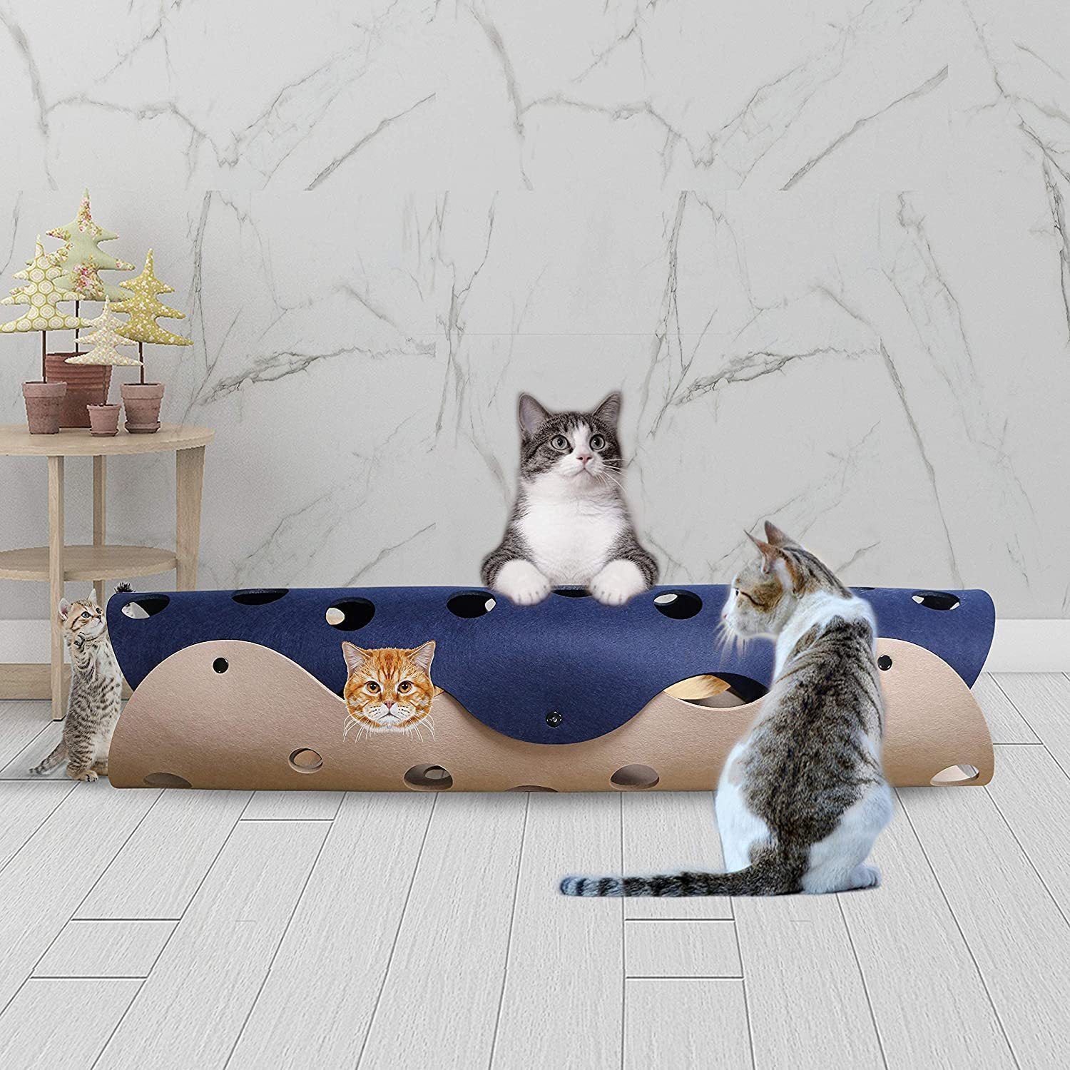Tunnel interactif pour chat en feutre