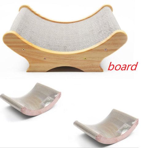 Grindoir en forme de U pour chat, en papier ondulé, design attrayant pour le grattage, 40x27x14.5 cm.